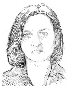 Arletta Chełstowska, portret, grafika czarno-biała